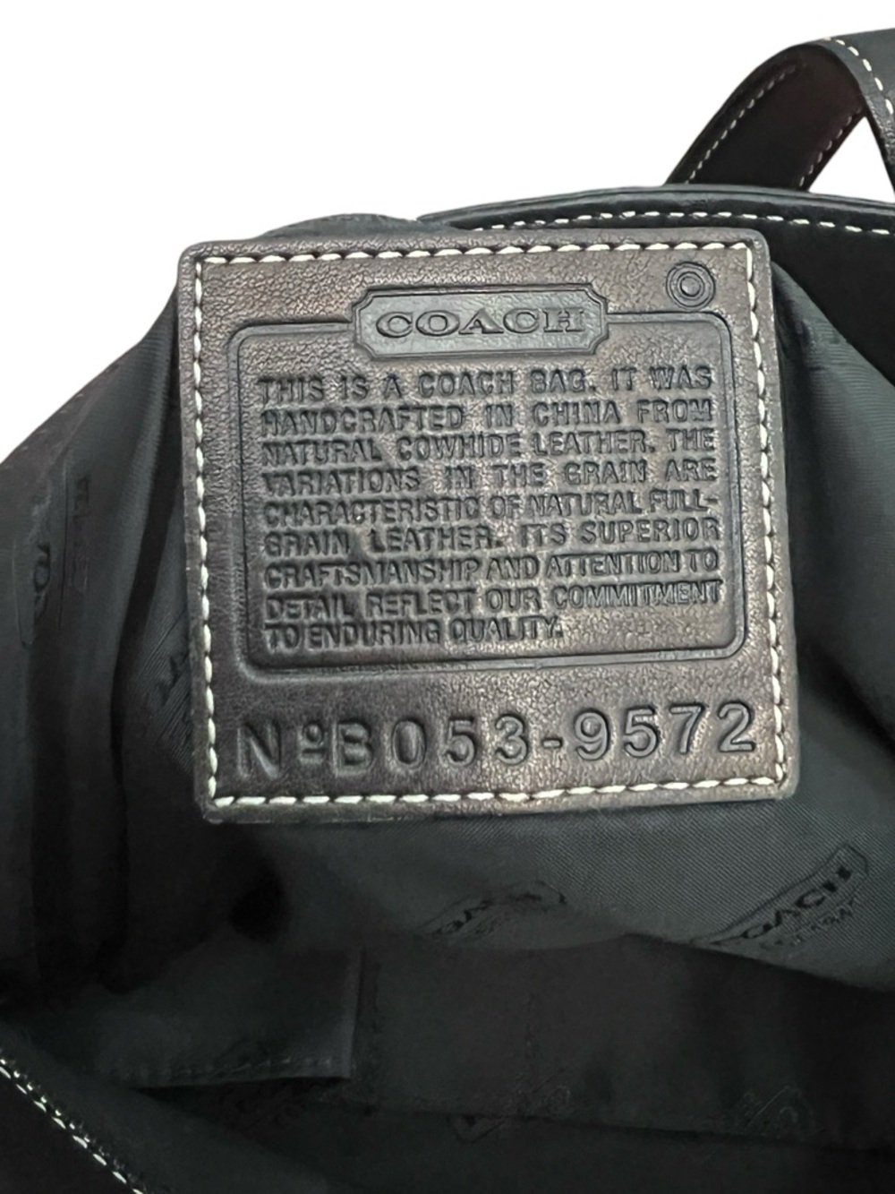 Coach Vintage Hampton Brown Bronze Leather Contrast Stitch Buckle Shoulder Tote - Picture 11 of 13